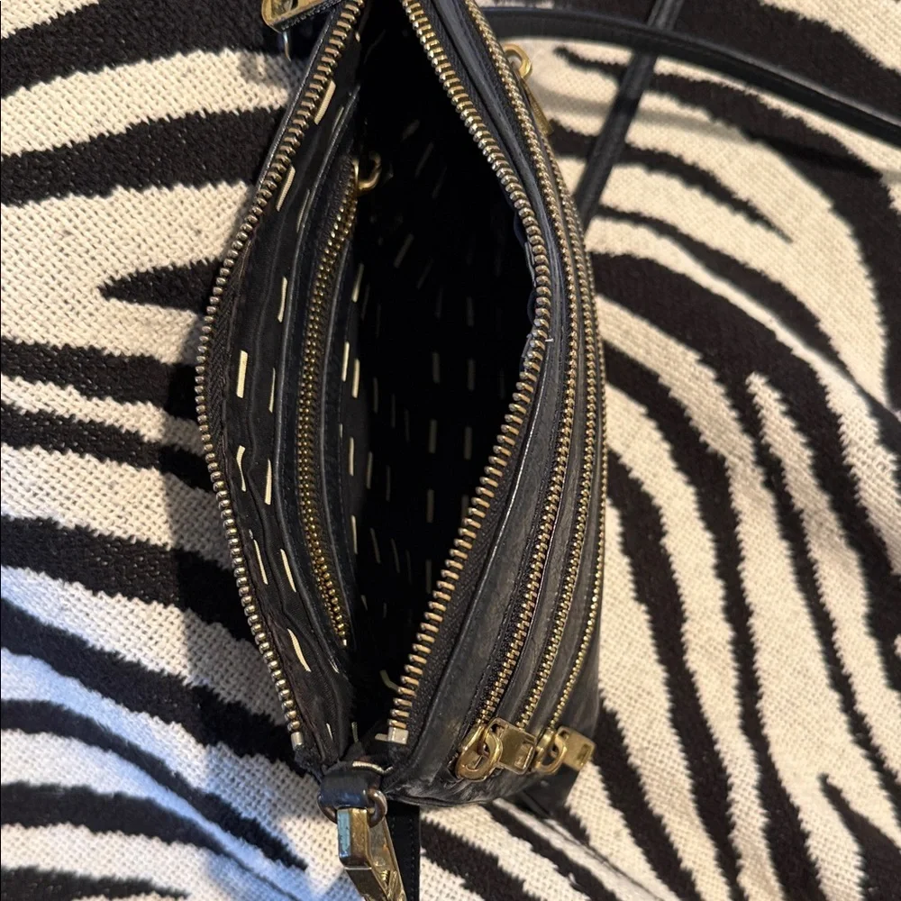 Vintage Rebecca Minkoff Black Leather Rockstar Elegant Crossbody Gold Hardware